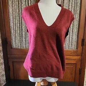 Women's V-Neck Burgundy Sweater Vest